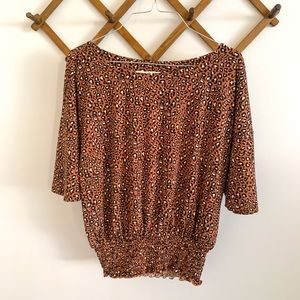 Express Cheetah Elastic Waist Top